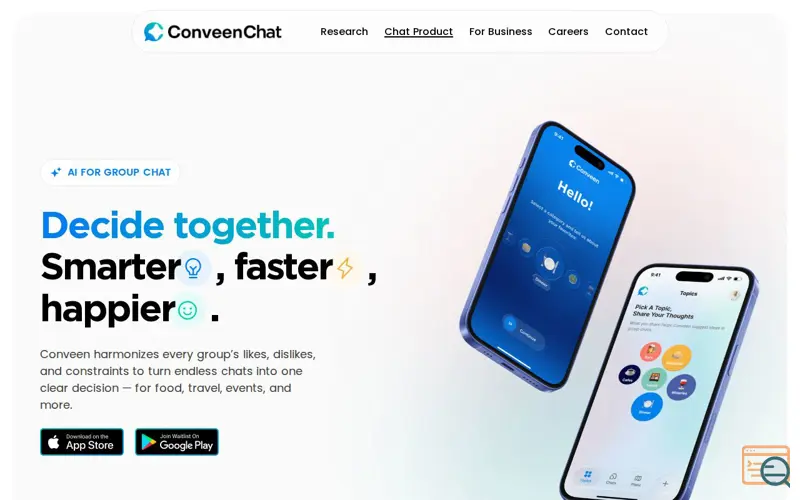 Screenshot of Conveen AI Concierge for Groups