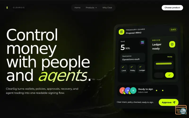 Screenshot of ClearSig 