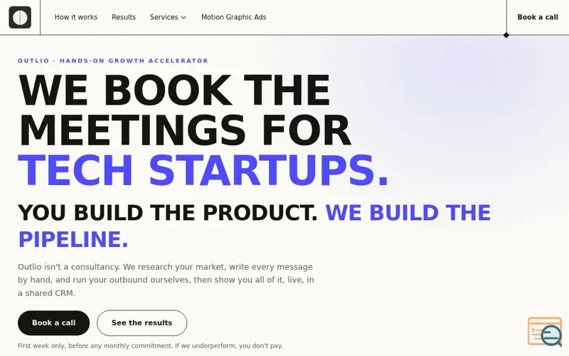 Screenshot of Outlio — Hands-on growth accelerator