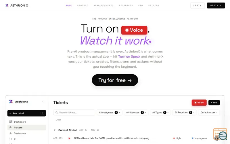 Screenshot of AethrionX