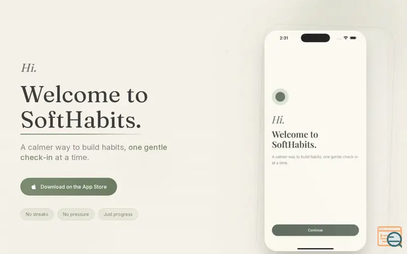 Screenshot of SoftHabits