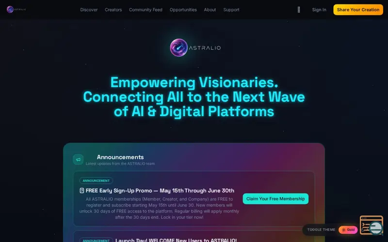Screenshot of ASTRALIO