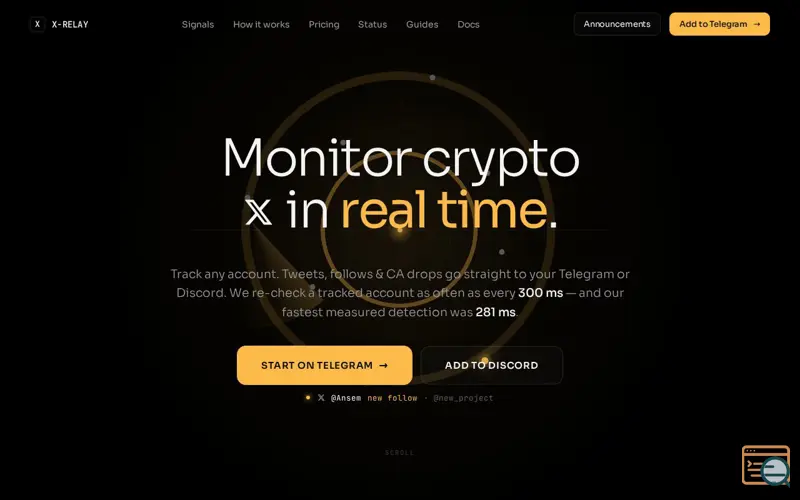 Screenshot of X-Relay — Twitter Tracker