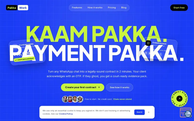 Screenshot of Pakkawork