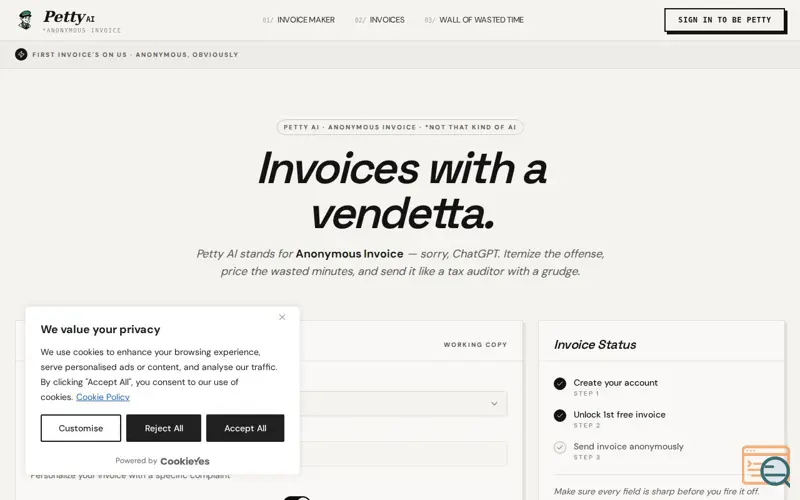Screenshot of SendPettyAI