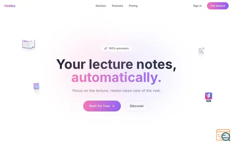 Screenshot of Hekko