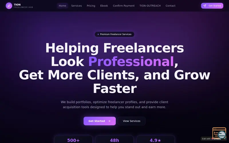 Screenshot of TION Hub 