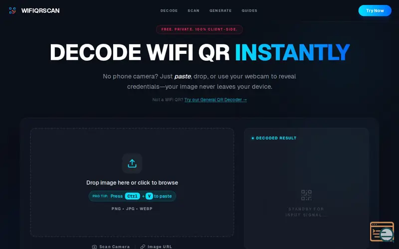 Screenshot of WiFi QR Scan