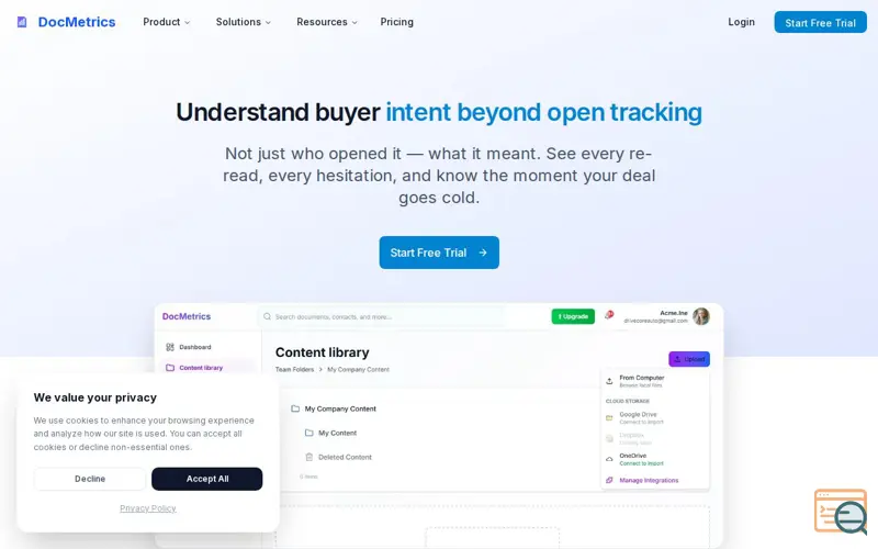 Screenshot of DocMetrics