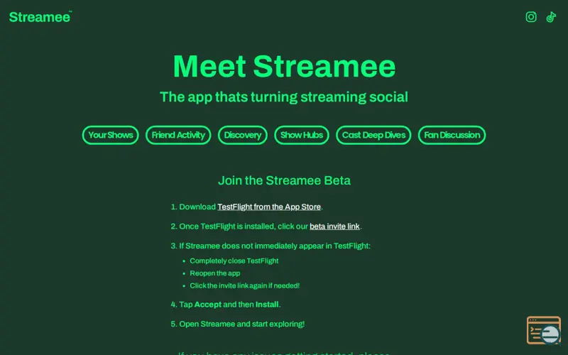 Screenshot of Streamee