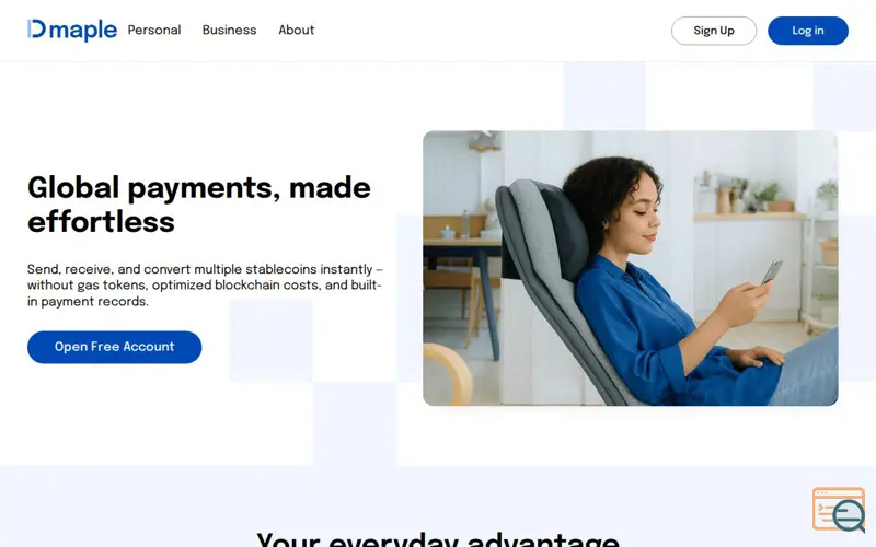 Screenshot of DMaple, a launch using Google reCAPTCHA