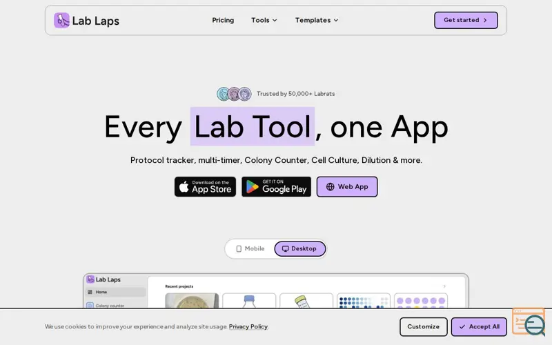 Screenshot of Lab Laps