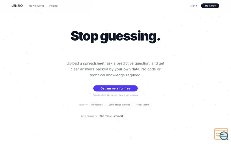 Screenshot of Lensiq