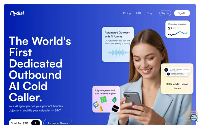 Screenshot of Flydial AI