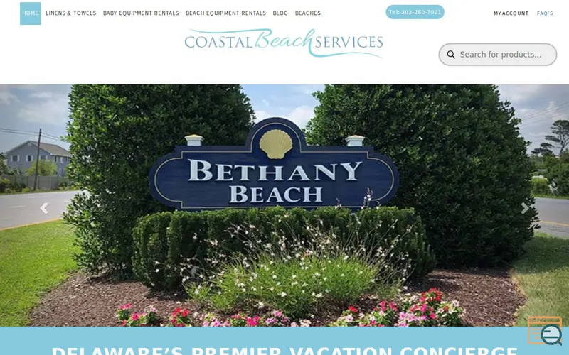 Screenshot of Coastal Beach Services, a launch using Kliken