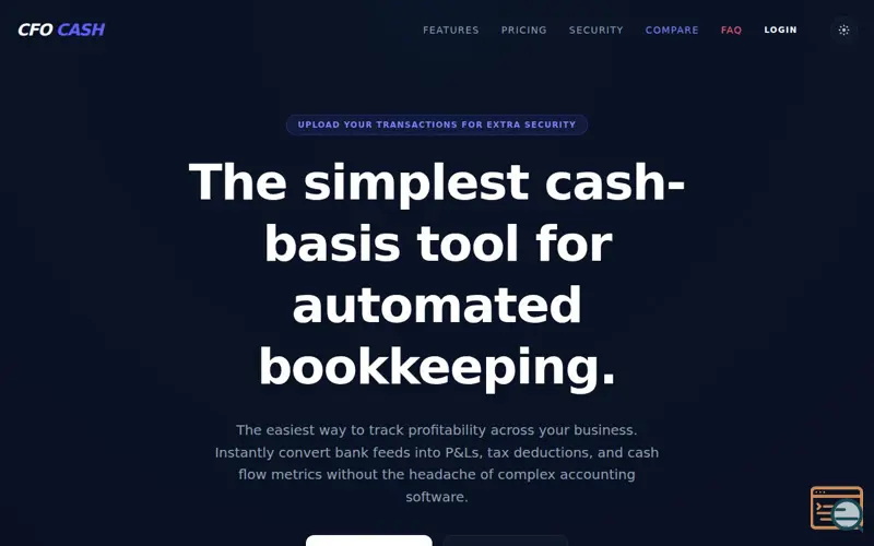 Screenshot of CFO Cash