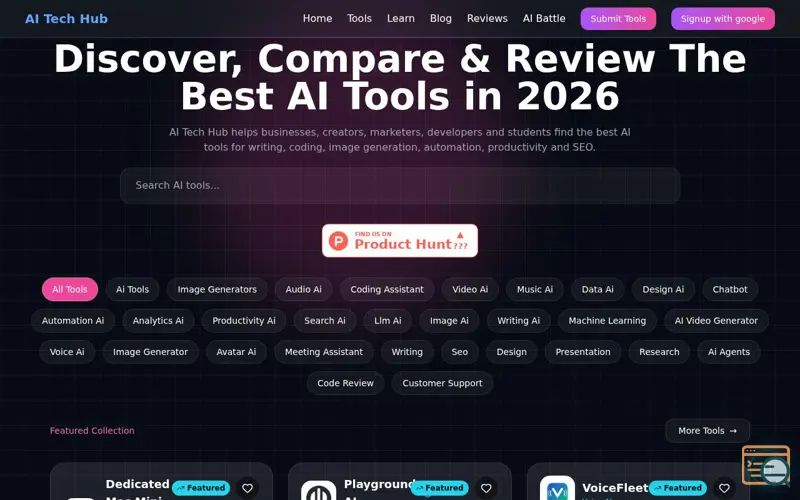 Screenshot of AI Tech Hub
