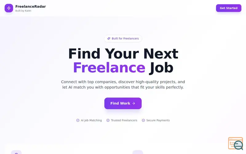Screenshot of FreelanceRadar