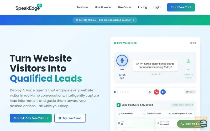 Screenshot of SpeakEdge.ai