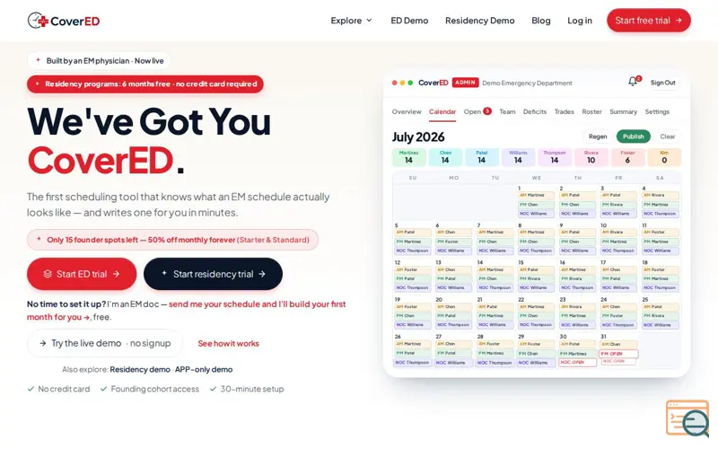 Screenshot of CoverED