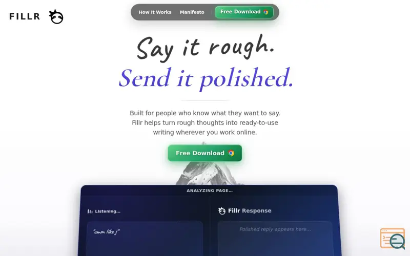 Screenshot of Fillr