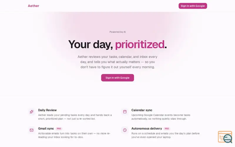 Screenshot of Aether