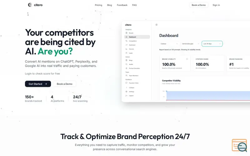 Screenshot of citero