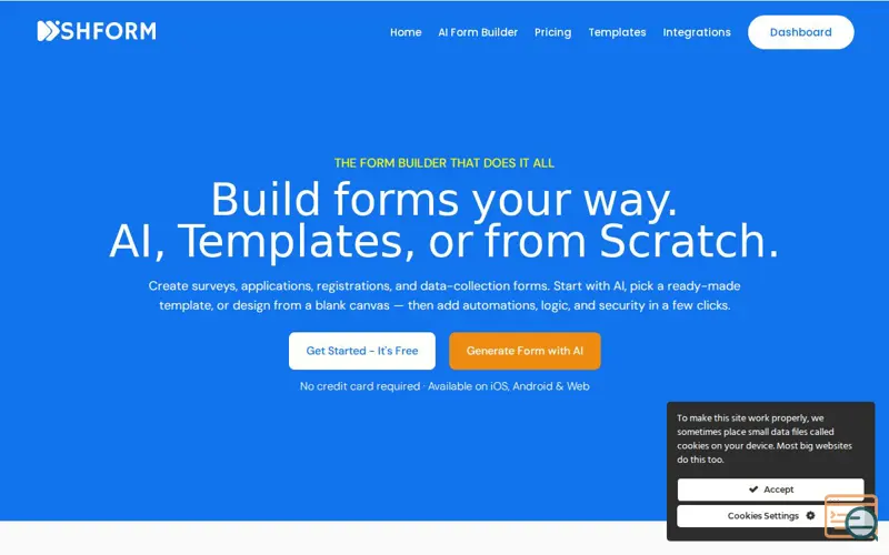 Screenshot of ShForm