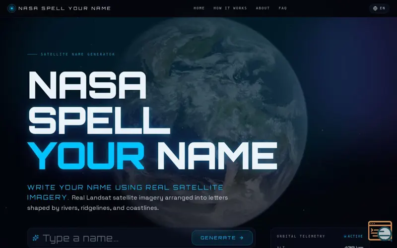 Screenshot of Nasa Spell Your Name