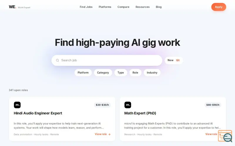 Screenshot of Work Expert
