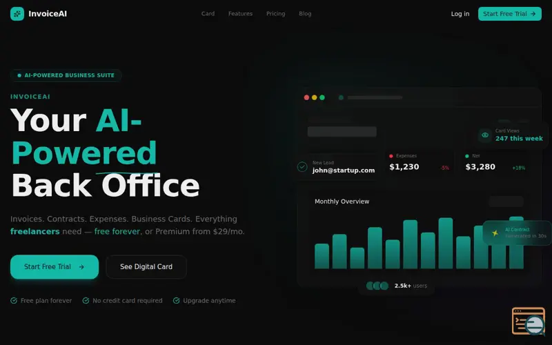Screenshot of InvoiceAI