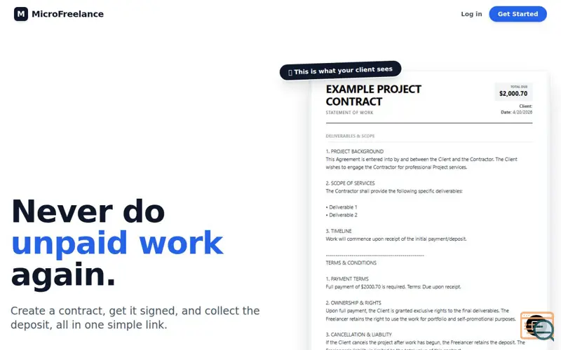 Screenshot of MicroFreelanceHub