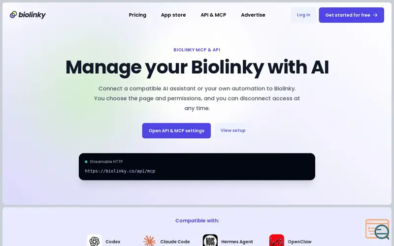 Screenshot of Biolinky MCP