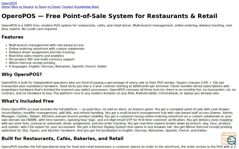 Screenshot of OperoPOS
