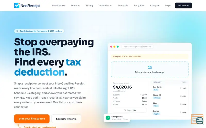 Screenshot of NeoReceipt