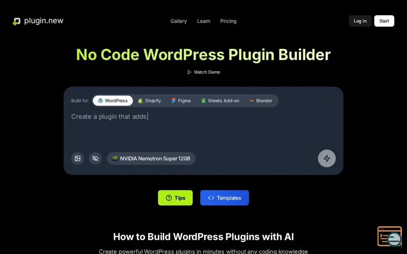 Screenshot of plugin.new