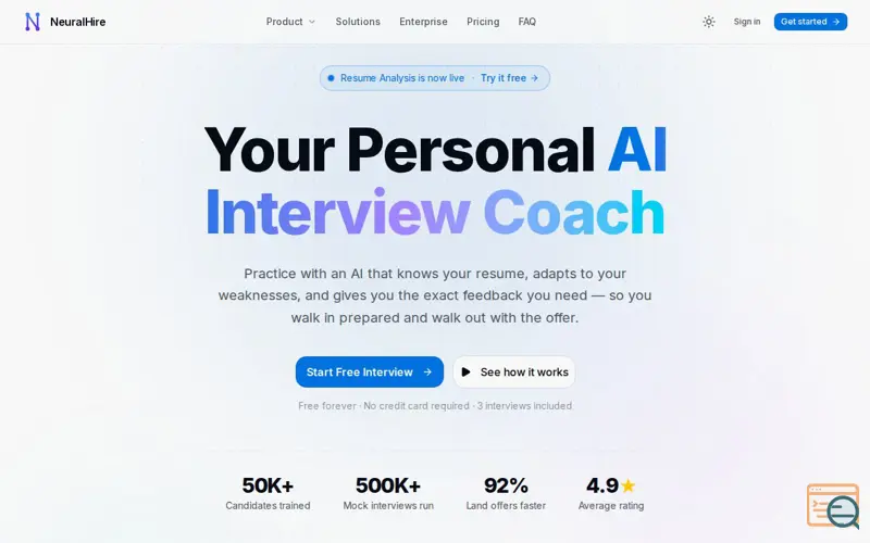 Screenshot of NeuralHire