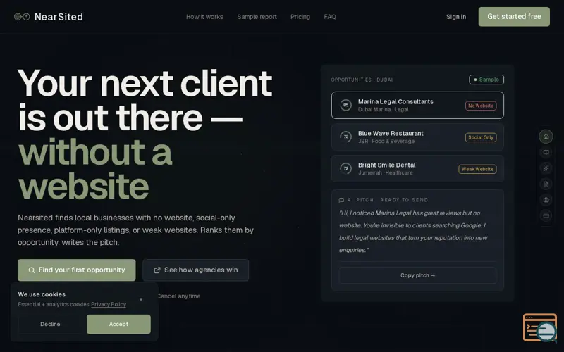 Screenshot of NearSited