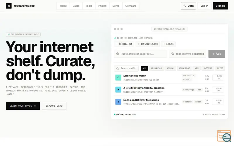 Screenshot of Researchspace