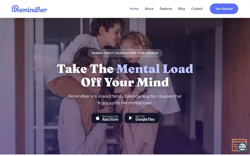 Screenshot of RemindHer