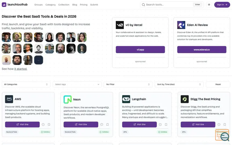 Screenshot of launchtoolhub