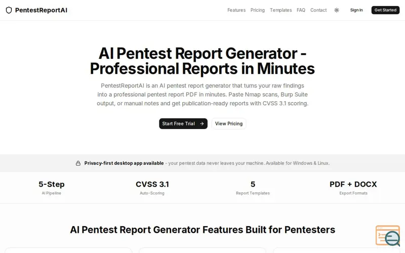 Screenshot of PentestReportAI