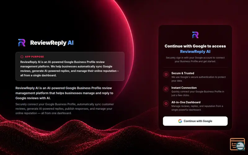 Screenshot of ReviewReply AI